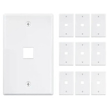 10-pack väggplatta med 1 port Keystone-jack, lågprofilerad Ethernet-väggplatta, enkelgängad väggplatta