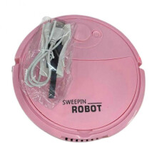 (Pink) Mini Robot Vacuum Cleaner Sweep 3 in1 Wet Mopping Floors Smart Home Sweeping Cleaning