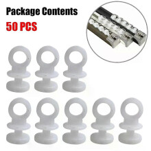 Lot de 50 crochets coulissants en plastique pour rideaux, adaptés aux camping-cars, caravanes, bateaux