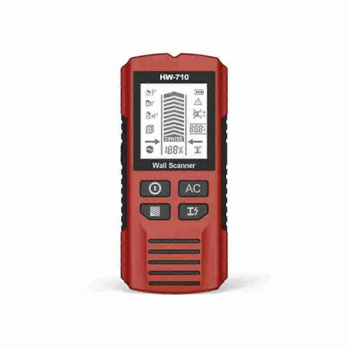 (Red)Multifunctional Handheld Metal & Wall Detector, 5 in 1 Stud Finder Scanner Tool