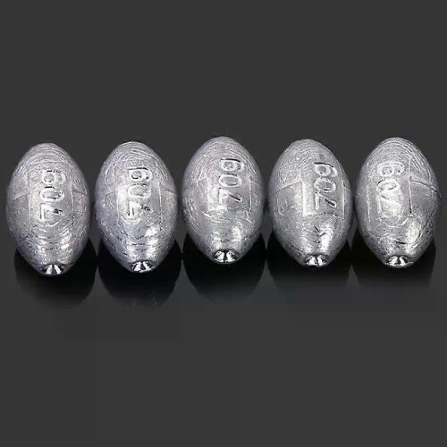 Lot de 5 plombs de pêche en forme d'olive, 2 à 30 g