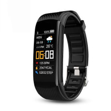 (Black) Fitness Bracelet Ip67 Waterproof Sports Fitness Tracker Blood Pressure Heart  Pedometer Smart Band Watch For Android Ios