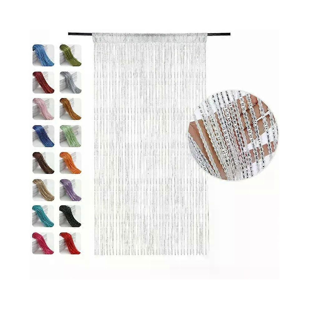 Rideau décoratif perlé à suspendre pour porte et fenêtre, 100 x 200 cm, moustiquaire d'été anti-mouches