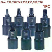 Adaptador de puntas de destornillador Torx de 1/2 pulgada T30 T40 T45 T50 T55 T60 T70 Adaptador de dado