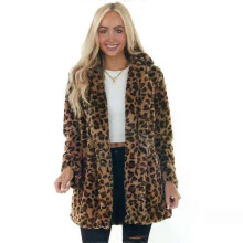 (4XL) Jackets For Women New In Leopard Print Fashion Fur Coat Top Winter Women's Cold Coat Elegant Temperament Warm Women's Clothing