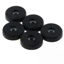 Lot de 5 pieds de meuble ronds en caoutchouc antidérapants, 40 x 10 mm, noirs