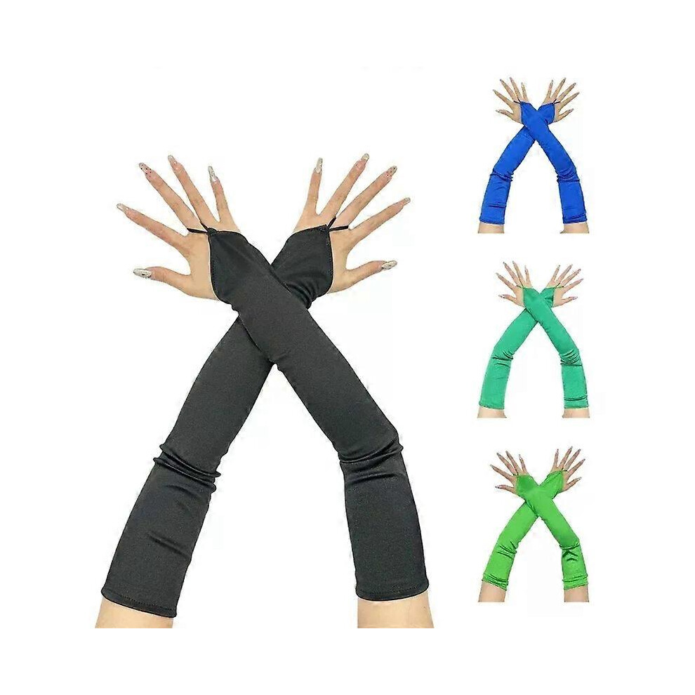 Gants de soirée en satin pour bal de promo, gants longs pour femme, costume de bal à thème d'opéra