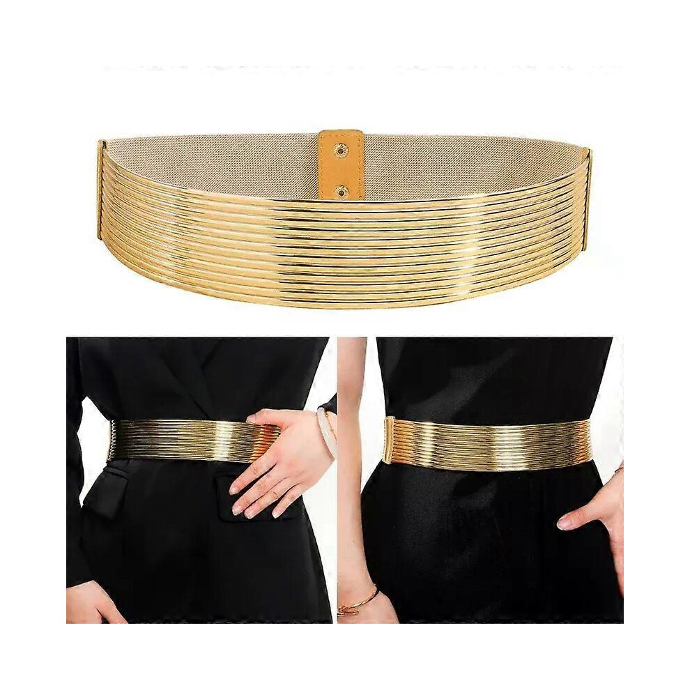 Ceinture dorée à la mode pour femme, ceinture boutonnée dorée, chemise habillée, taille serrée, accessoire