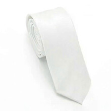 Men Blank Sublimation Tie Solid Color White DIY Heat Transfer Polyester Silky Necktie for Formal Wedding