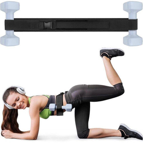 (Black)Hip Thrust Belt, Booty Belt for Hip Thrust Use with Dumbbells Kettlebells Plates, Non-Slip Hip Thrust Belt Pad