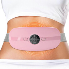 Portable Cordless Electric Waist Belt Device, Menstrual Heating Pad with 3 Heat Levels and 3 Vibration Massage Modes, Fast Heating Belly Wrap Belt