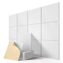 Självhäftande akustiska paneler 12-pack 12 x 12 x 0,4 tum ljudisolerande vaddering ljudabsorberande