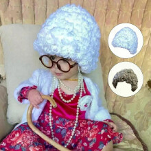 2022 Ny vinterbarnperukmössa Little Granny Lockigt hårmössa Nyföddfototillbehör