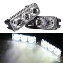 3LED-bilvarselljus vattentäta LED-arbetsljus 12V blinkande vitt 6000K bilvarselljus hög effekt