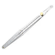 Transportador cuadrado plateado de 171 cm, calibre para mediciones, artefacto multiángulo, ángulo de