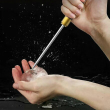 Stainless Steel Ice Pick with Wooden Handle Manual Ice Carving Tool Home Ice Crushers Ice Cone Bar Bartender