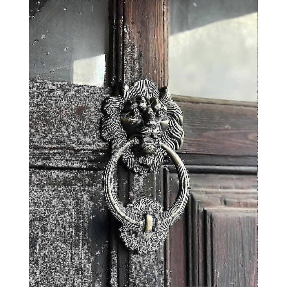 (As Show, One Size) Door Knocker In The Shape Of A Lions Head, Bronze 4633396569712