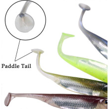 (As show, One size) Fishing Soft Lures with T-Tail Shad - Silicone Fishing Soft Lure - Color 3