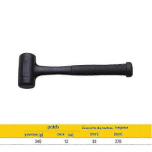 (As show, One size) Anti-Chop Hammer Tool - Steel with Rubber Grip Floor Tile Installation Hammer 30mm Diameter 340g