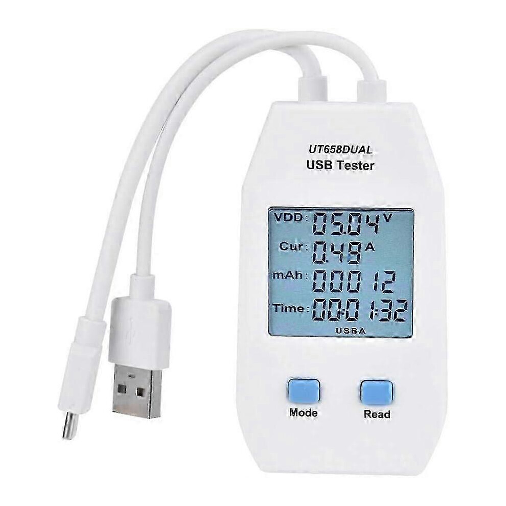 (As Show, One Size) Usb Digital Energy Meter Mini Voltmeter Ammeter Detector Tester Multimeter Current Voltage Monitor(Ut658 Dual) 4633396570510
