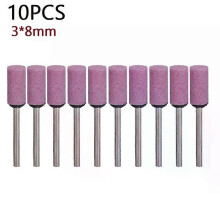 10 pezzi 3*8 mm testa abrasiva per lucidatura di pietre montate per utensili rotanti per la molatura