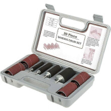 (As show, One size) Sanding Tool Kit 20pcs Sanding Drum Sander with Drill Press Case