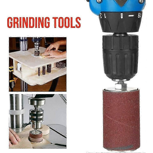(As show, One size) Sanding Tool Kit 20pcs Sanding Drum Sander with Drill Press Case 1