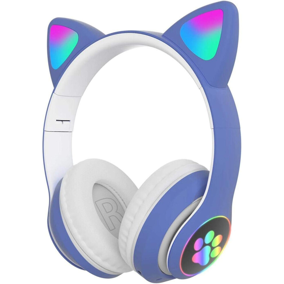 (As show, One size) Headset Fashion Bluetooth Kids Adult Cat Ear Led Light Up Wireless Gaming Headset Foldable And Stretchable-image-OPC-PHM6QPR-NEW