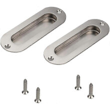 (As show, One size) Grip recess 2 pieces door handle sliding door sliding door handle stainless steel recess handle recessed grip furniture handle with screw accessories
