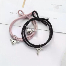 (Style6) 2 pezzi/set braccialetti intrecciati in corda, braccialetti di coppia con attacco magnetico