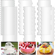(As show, One size) Cake Scrapers Set - 6 Acrylic Scrapers for Cake Decoration