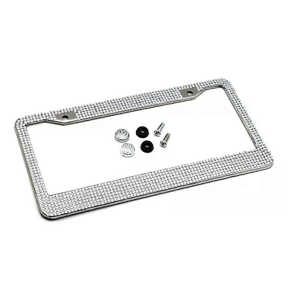 Cadre de plaque d'immatriculation en métal (noir) pour femme, support d'étiquette en acier inoxydable,