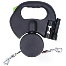 Retractable Dog Leash Automatic Retractable Pet Leash 1 Tow 2 Retractable Double Dog Leash with Flashlight
