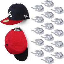(20pcs, White) 20pcs Adhesive Hat Hooks for Wall, Hat Rack for Baseball Caps, Minimalist Hat Display, Strong Hold Hat Hangers