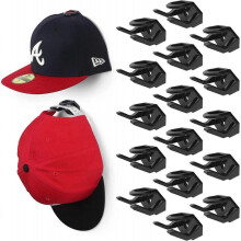 (20pcs, Black) 20pcs Adhesive Hat Hooks for Wall, Hat Rack for Baseball Caps, Minimalist Hat Display, Strong Hold Hat Hangers