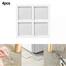 Lot de 4 tapis transparents anti-vibrations et absorbants pour machine à laver, en silicone, antidérapants