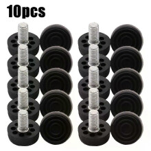 Lot de 10 pieds de meuble antidérapants, hauteur réglable, base en plastique, pieds de meuble, pieds