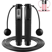 (Black) Skipping Rope, Cordless Jump Rope with Non Slip Handle, Adjustable Jumping Rope For Home Fitness Exercise For Women Men