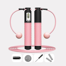 (Black-Pink) Skipping Rope, Cordless Jump Rope with Non Slip Handle, Adjustable Jumping Rope For Home Fitness Exercise For Women Men