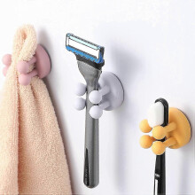 (As show, One size) Self Adhesive Hooks - Toothbrush Holder 1 Pc for Hanging Towel Key Clothes Plug Cable Yellow