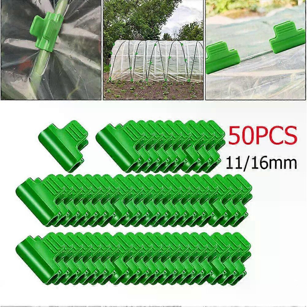 (11 mm) 50 pièces de pinces pour film de serre, clips pour tissu d'ombrage, bâche de jardin, filet,