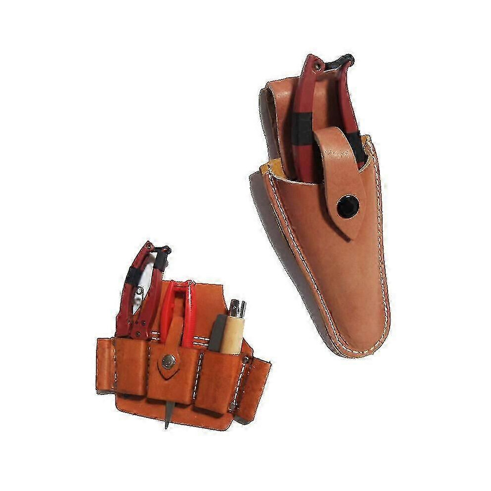 (As Show, One Size) Pruning Shears Leather Case Leather Hand Pruning Shears Garden Pliers Shearing Stand With Snap Buckle, Pruning Shears Holster 1 Pi 4631898267860