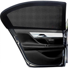 (As show, One size) Baby Car Sun Shade - 2 Pieces Block UV Rays Rear Car Sun Shade (Black Large)
