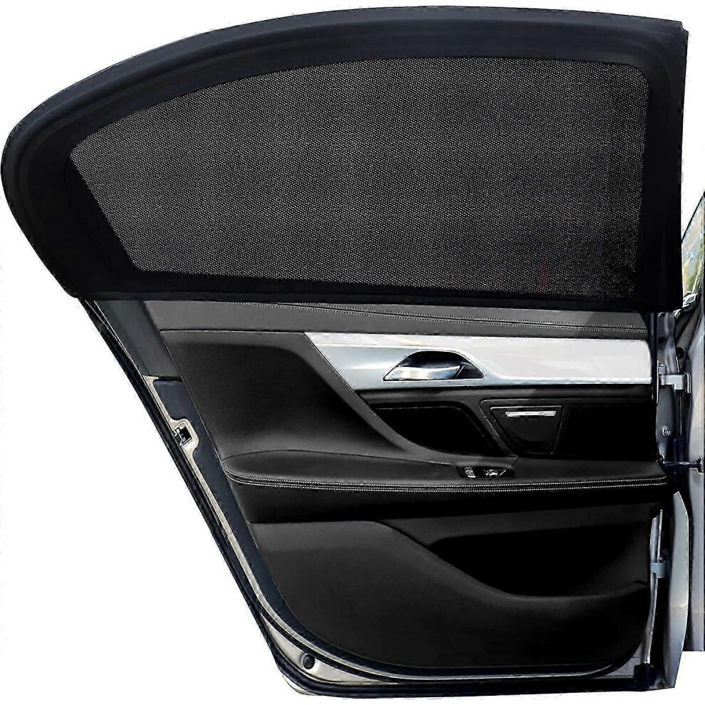 (As show, One size) Baby Car Sun Shade - 2 Pieces Block UV Rays Rear Car Sun Shade (Black Large)