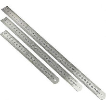 (As show, One size) Durable Metal Straight Steel Ruler - Various Sizes