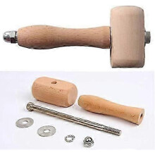 (As show, One size) Beech Wood Mallet Hammer - Leather Craft and Wood Carving Tool
