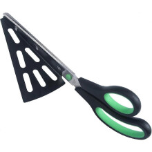 (As show, One size) 28cm Stainless Steel Pizza Scissors Kitchen Scissor Shears with Detachable Pizza Shovel (Multi-Function Not Only for Pizza) Kitchen Gadget(Green)
