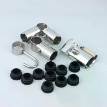 25MM Stainless Steel Pipe Connector Fixed Parts Landing Airing Rack Single Rod Round Pipe Rack Joint