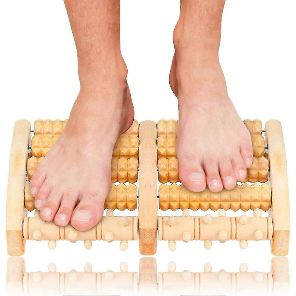 (As show, One size) Wooden foot roller foot massage roller foot massage for stress reduction cramps osteoarthritis foot pain