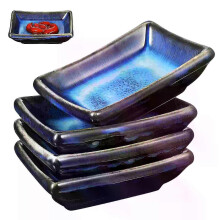 4 piezas de platos de salsa japoneses, platos de cerámica, guarniciones, cuencos, tazas de cerámica